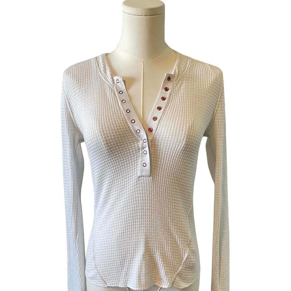 Free People Women's White and Cream Shirt